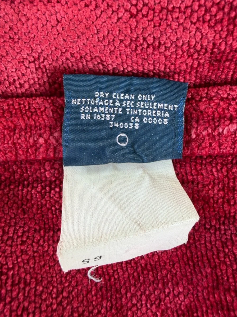 Vintage Ralph Lauren Blue Label Chenille Blanket Crimson Red Queen USA GUC